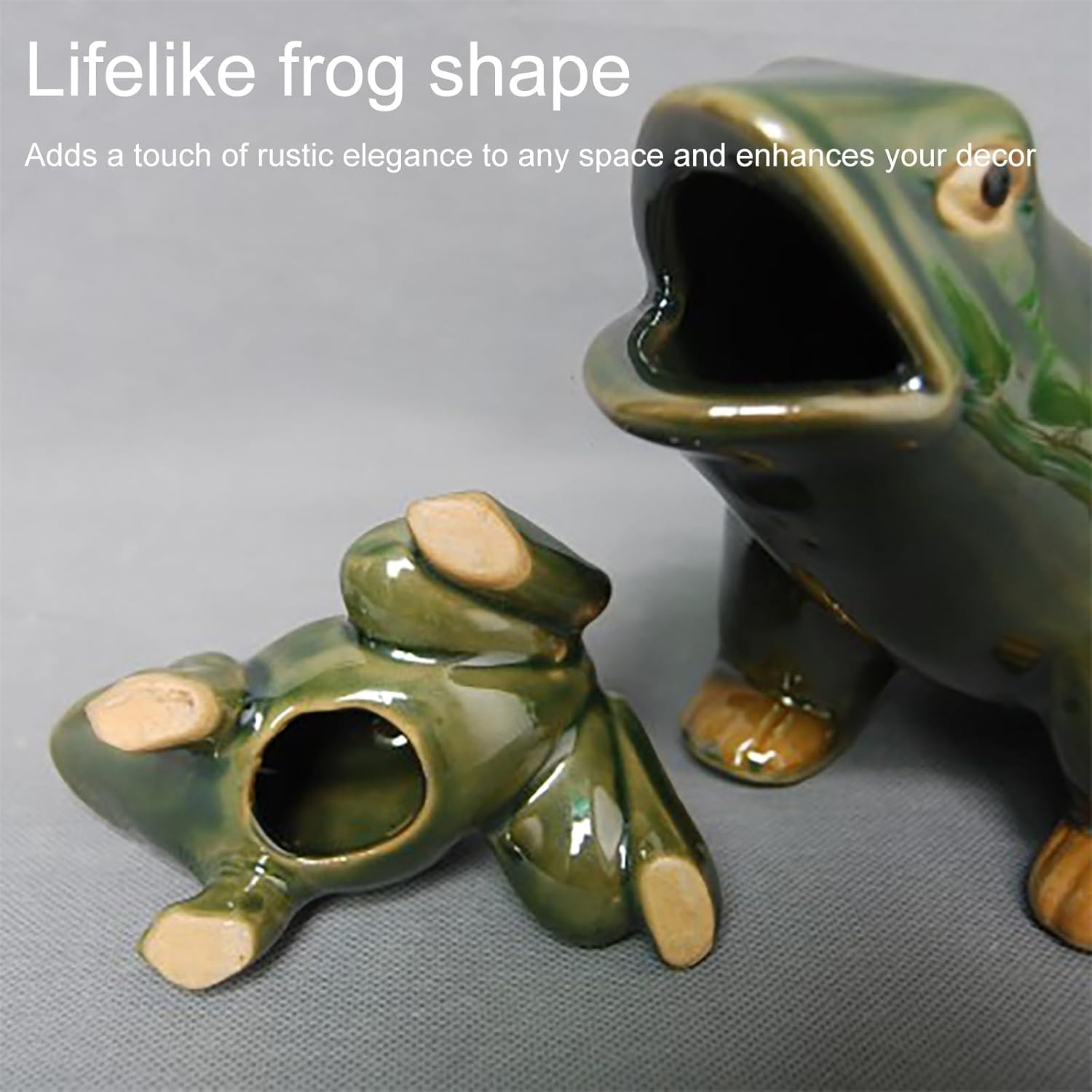 Frog Pond Spitter with Hose – Charming Feature for Water Gardens & Koi Ponds, Ceramic Fountain Spitter Water Feature, Garden Decor for Koi Pond(12 * 8 * 7cm/4.7 * 3.1 * 2.7in)