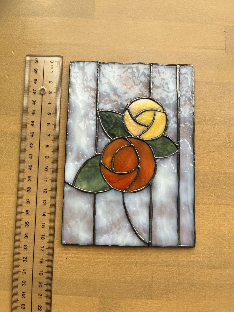 Amazon.co.jp: ステンドグラス パネル花 縦 : ホーム＆キッチン