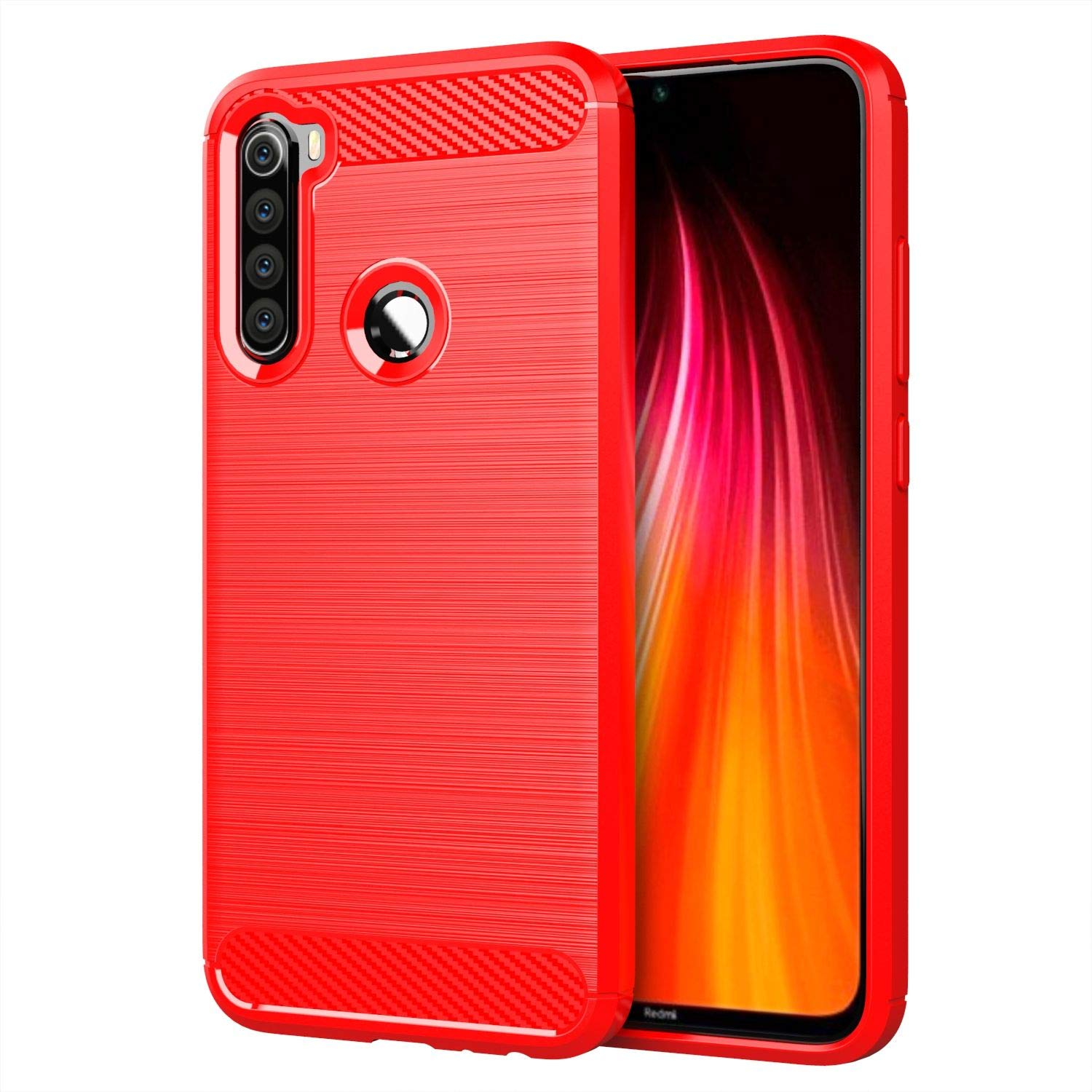 Coque - Xiaomi - Redmi Note 8 - Motif fibre de carbone - Noir - Souple - Téléphonie