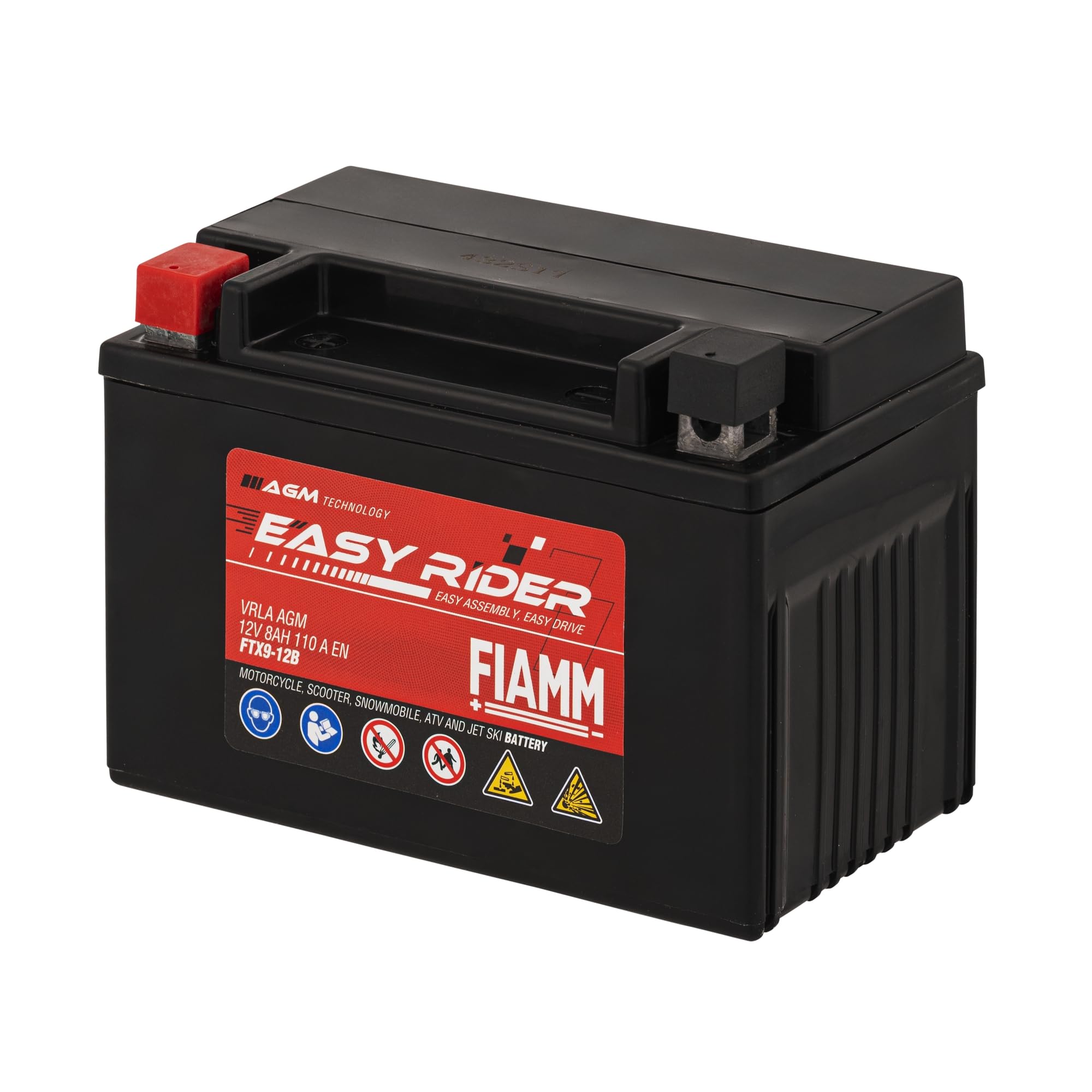 Fiamm Batteria per Moto e Scooter FTX9-12B 8AH 110A, Batteria Easy Rider AGM Technology, Massima Potenza di Avvio,Senza Manutenzione, Già Carica, Pronta all'Uso, Adatta a Scooter, Moto, Moto d'acqua | AGM Technology, Massima Potenza di Avvio,Senza Manuten