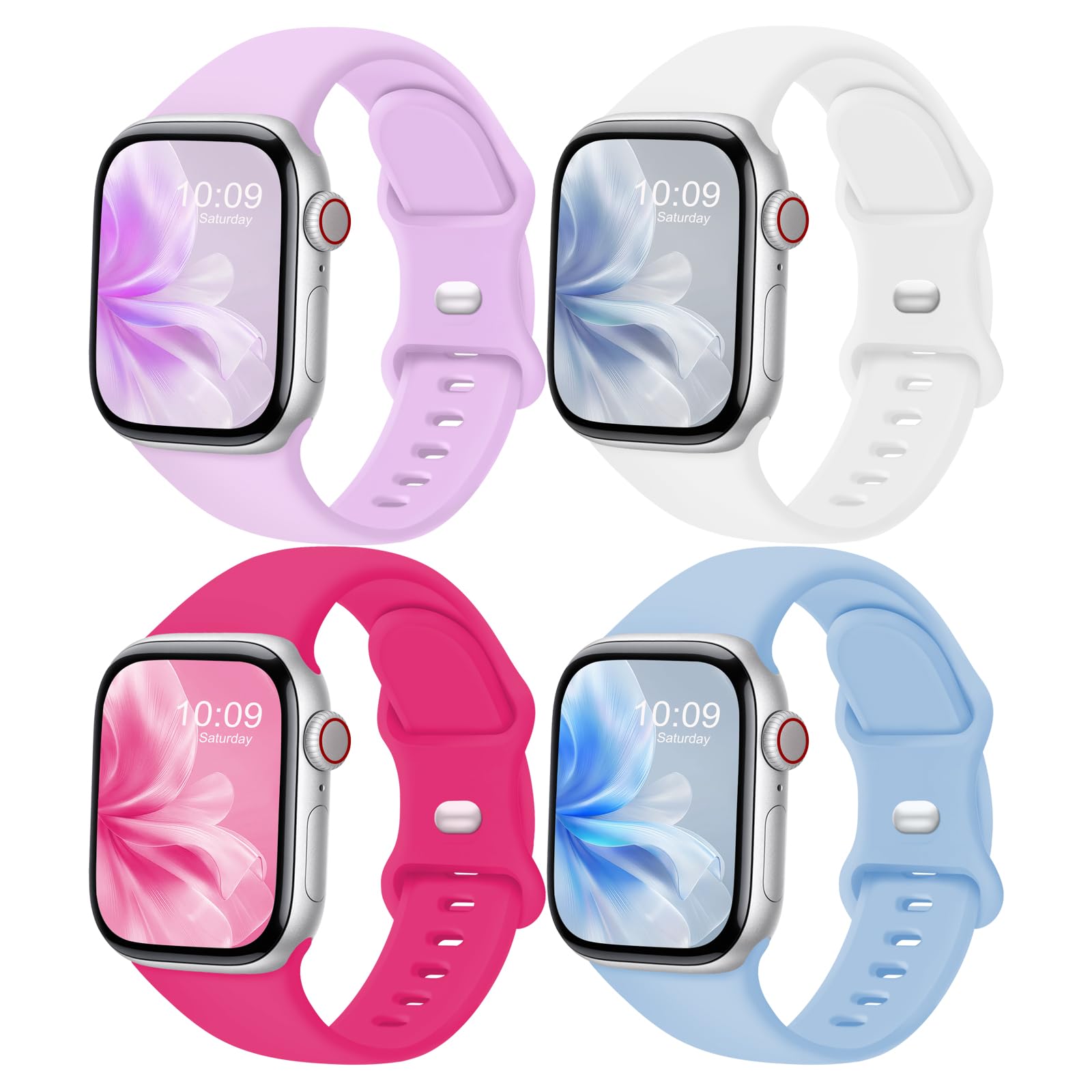 Sport Band Compatible with Apple Watch Bands 38mm 40mm 41mm 42mm 44mm 45mm 46mm 49mm Women Men,Soft Silicone Replacement Strap Accessory for iWatch