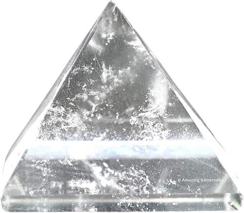 Clear Quartz Pyramid Crystal Healing Stones - 1" Great Pyramid Figurine of Natural Stone Pyramid for Meditation, Reiki, Chakra Balancing and Crystal