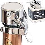 KLOVEO Champagne Stoppers - Patented Seal - Made in Italy - Professional Grade WAF Champagne Bottle Stopper - Prosecco, Cava, and Sparkling Wine Stopper Chrome 1