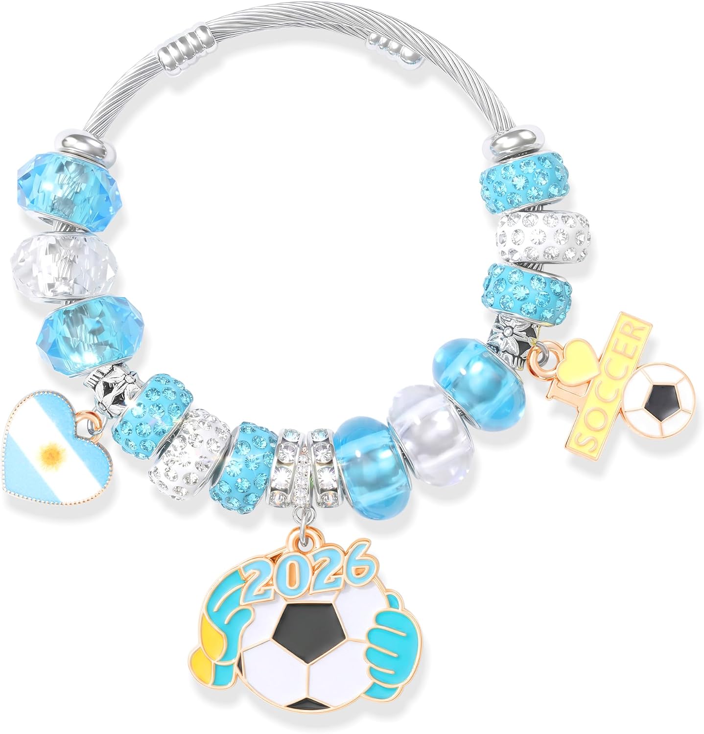 Soccer Bracelets for Women Men Sports Game Day Charm Bracelet