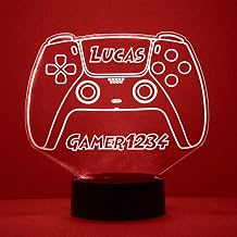 Personalized Gaming LED Sign Night Light Lamp with Remote, Custom Text, Acrylic Display with 16 Colors & 4 Modes, Battery or USB Power, Made in the USA Controller 4