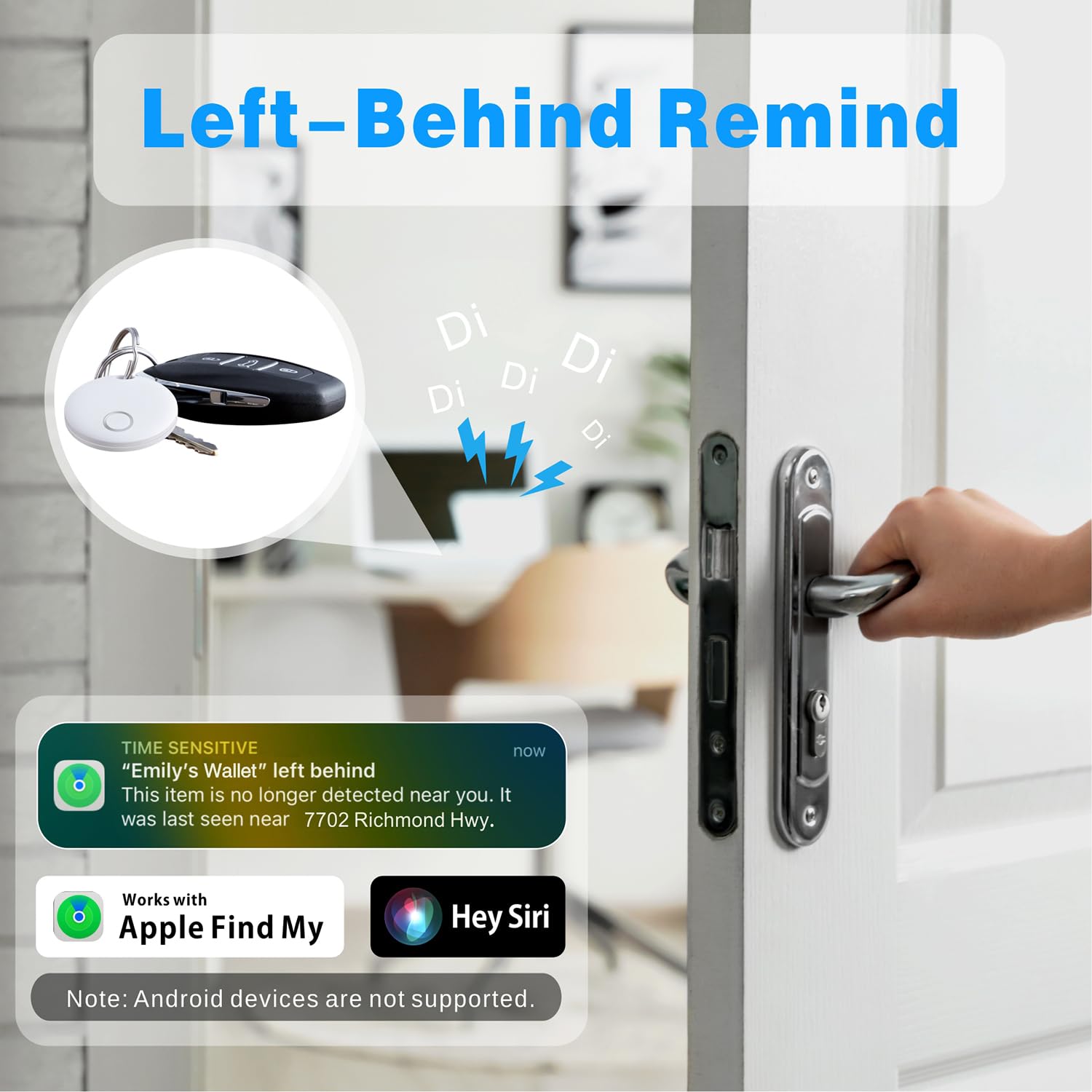 Smart Tag compatibile con Apple Find My (Solo iOS) localizzatore per chiavi bagagli valigie portafogli impermeabile IP67