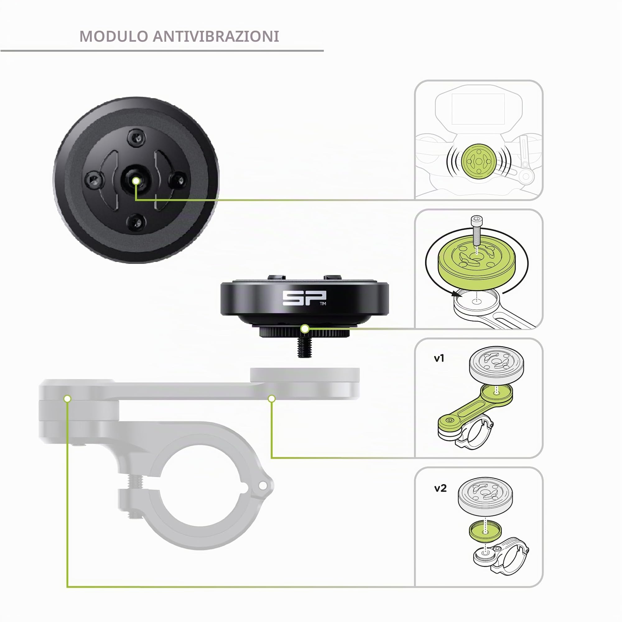 SP CONNECT Moto Bundle II con modulo anti-vibrazione | SPC+ | per iPhone 15 Pro Max supporto per cellulare per moto ciclomotore | accessori per tutti gli smartphone come iPhone o Samsung