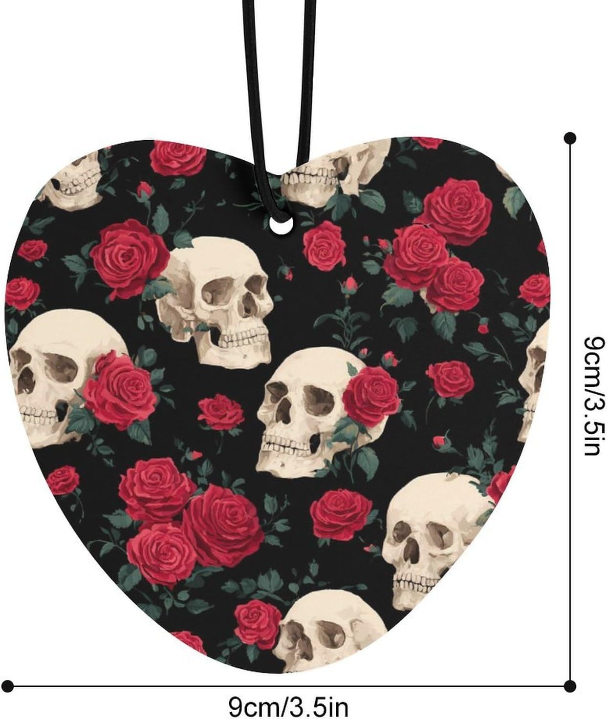 Skull And Rose Car Air Freshener Cute Hanging Aromatherapy Tablets for Car Home Love form