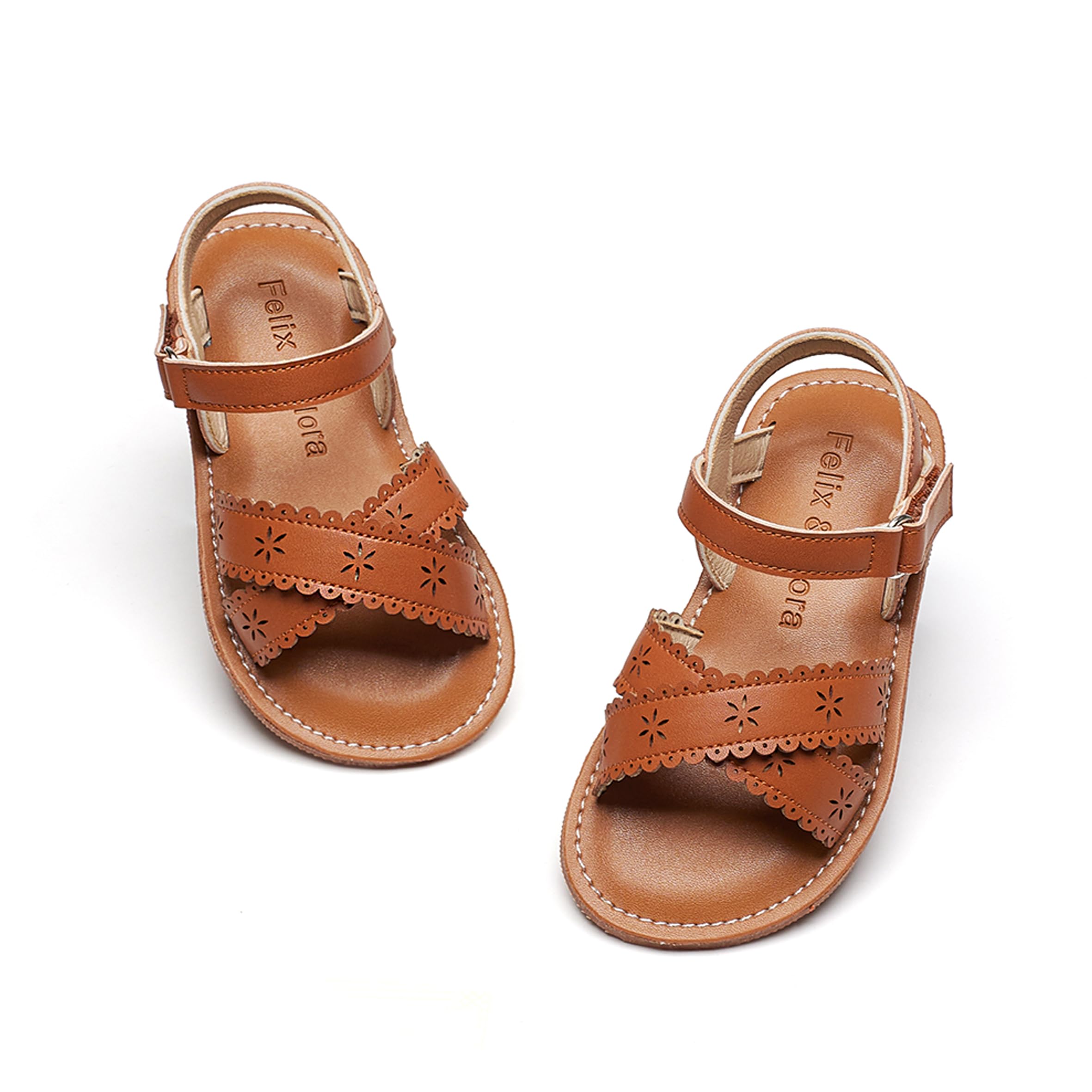 Felix & Flora Toddler Girl Sandals - Flower Girl Dress Shoes Open Toe Little Kid Summer Flats