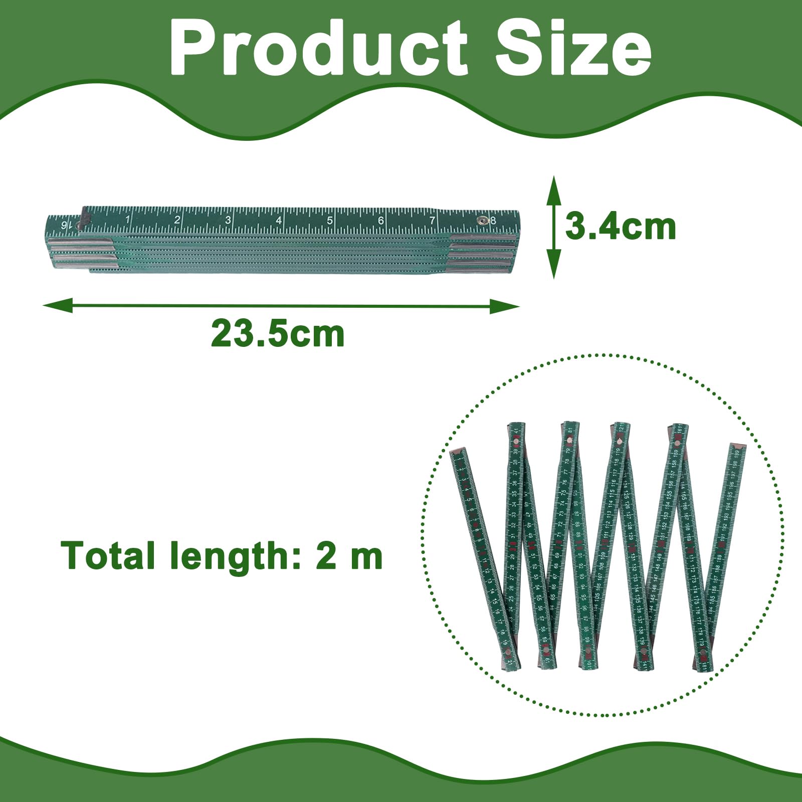 2 Meters 10-Fold Measuring Stick - Image 2
