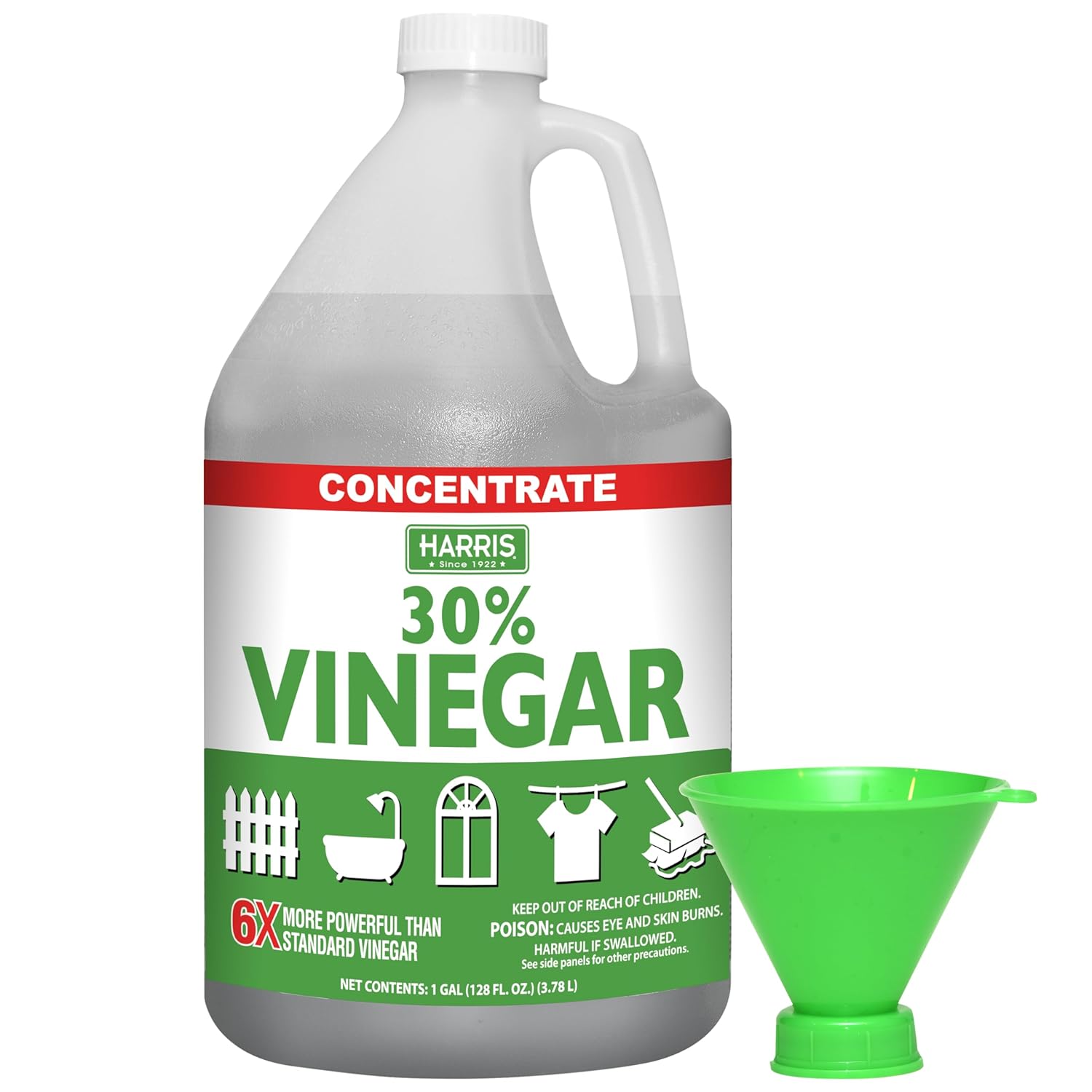 Harris 30% Extra Strength Concentrated Vinegar for Home Cleaning and Outdoor Use, 1 Gallon
