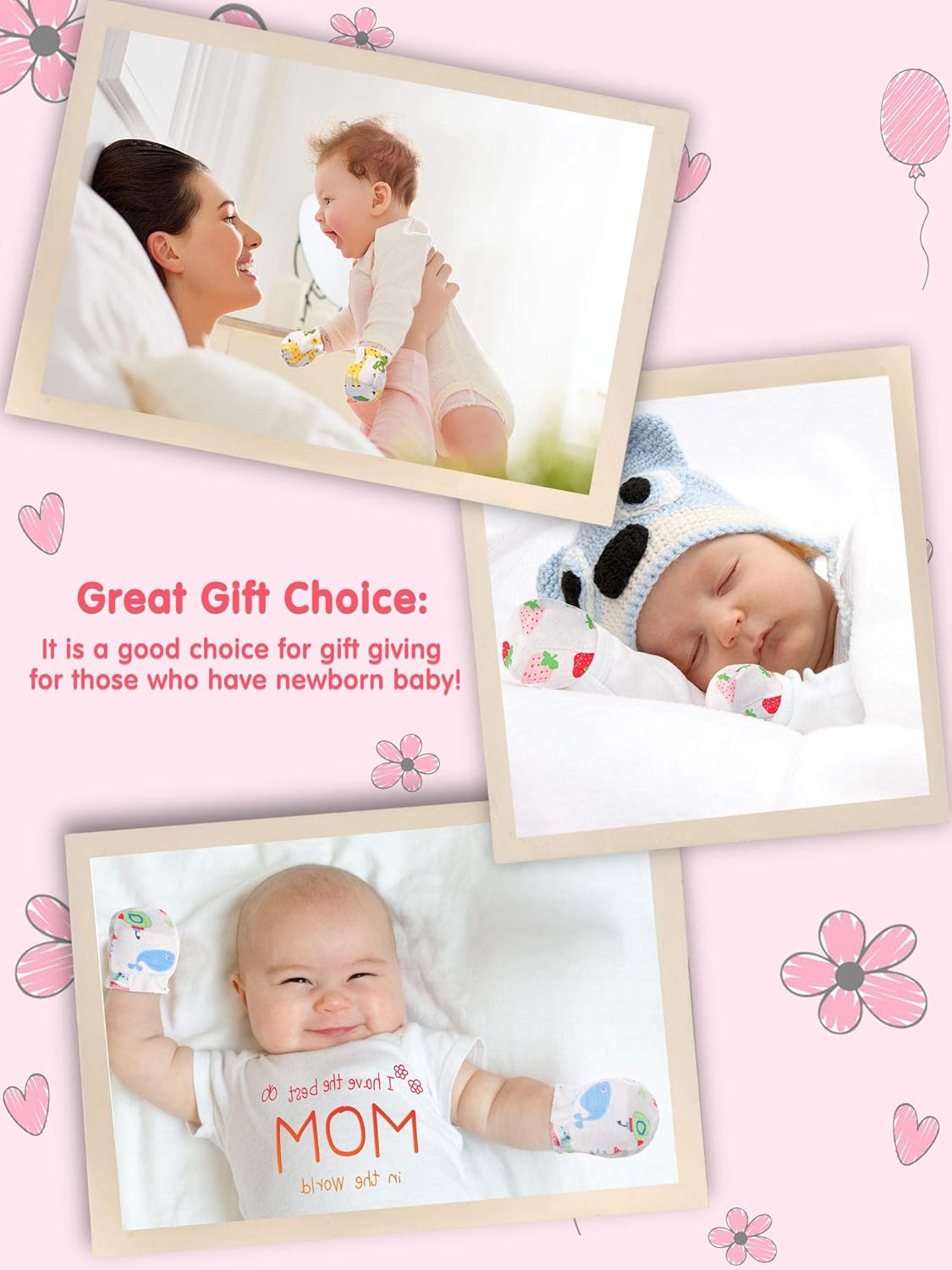 20 Pairs Newborn Baby No Scratch Mittens Unisex Baby Gloves Infant Toddler Mitts Set for 0-6 Months Baby Boys and Girls: Clothing