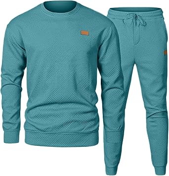 Men's 2-Piece Tracksuit, Men's Jogging Suit Sets, Casual Long Jogging Bottoms and Sweatshirt Set, Baggy Sports Suit, Elegant Tracksuit, Breathable Running Suit, Plain Basic Leisure Suit