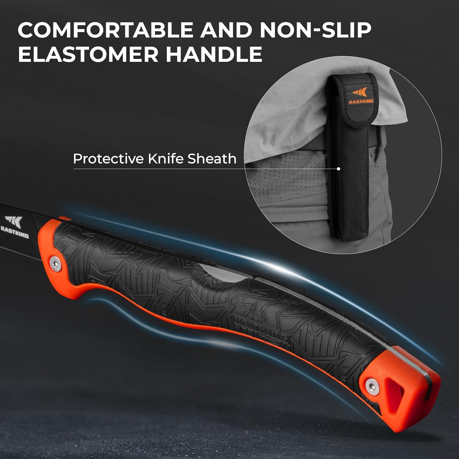 KastKing Folding Fillet/Fishing/Camping/Hunting Knife, Razor Sharp G4116 German Stainless-Steel Blade, Non-Slip Handles, 13 ½ inch overall Length, only 7 ½ inch folded, Includes Sheath - Image 5