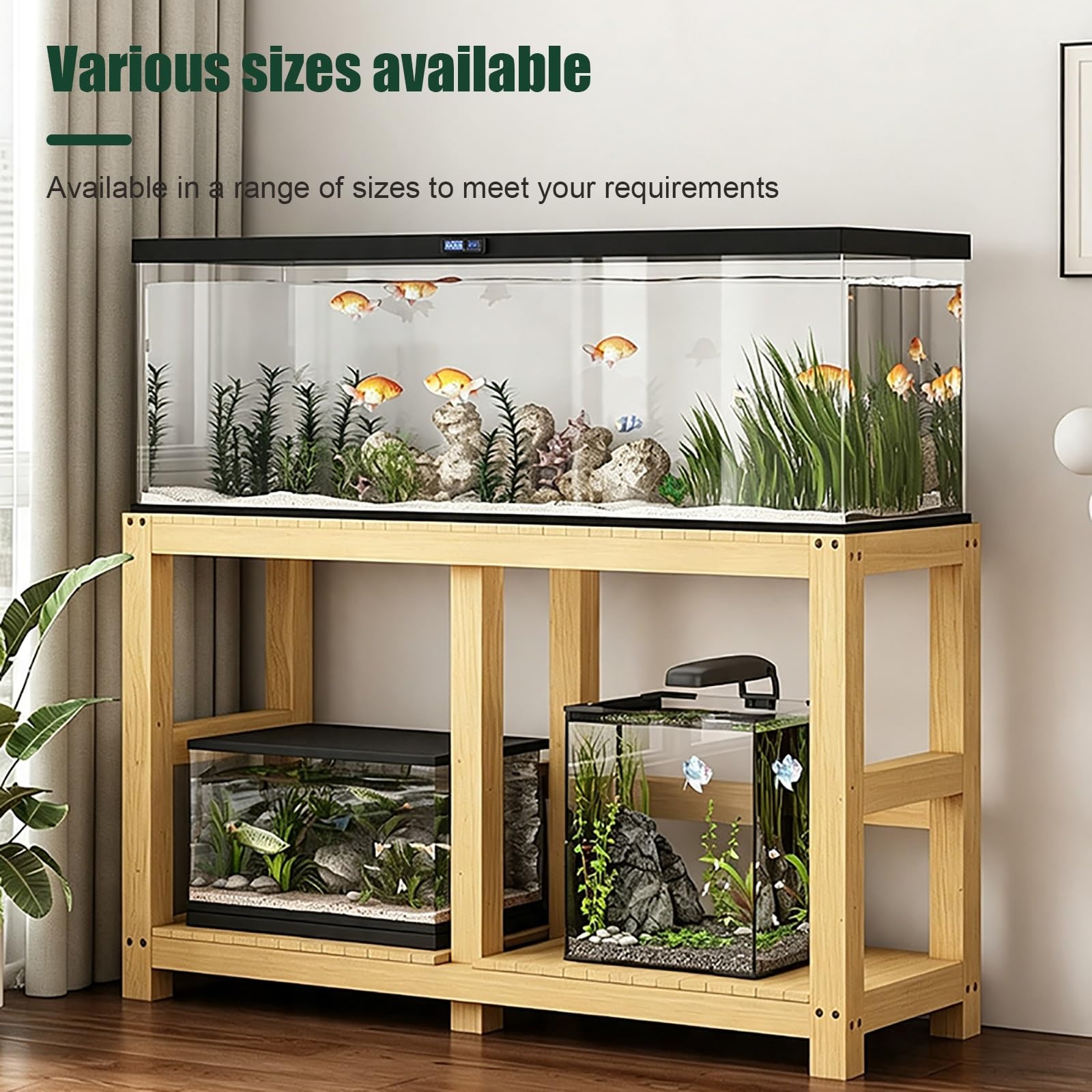 Soporte para Acuario de Madera Maciza, Soporte para Pecera