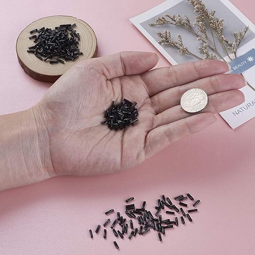 Miniatura 10 de Pandahall 1250 cuentas de cristal opaco de 1.76oz de 0.236 x 0.071in, tubo suelto de vidrio para la fabricación de joyas (blanco)