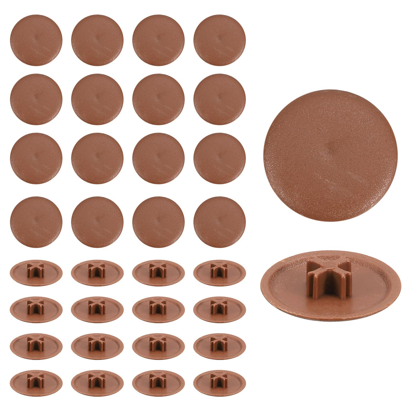 uxcell 200Pcs Screw Cap Covers, 17 x 4mm Plastic Screw Decoration Cover for Phillips Cam Fitting Nut Self-Tapping Screw, Decoration Tapping Fasteners,