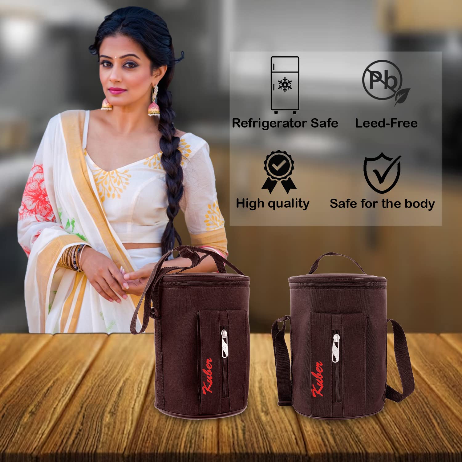 Canvas Lunch Bag - Durable & Waterproof Tiffin Bag -5