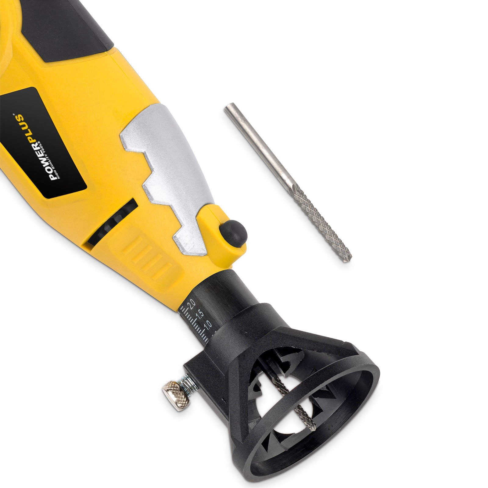 Powerplus - Mini taladro dremel de 180 W con 100 accesorios para modelar madera POWX1340