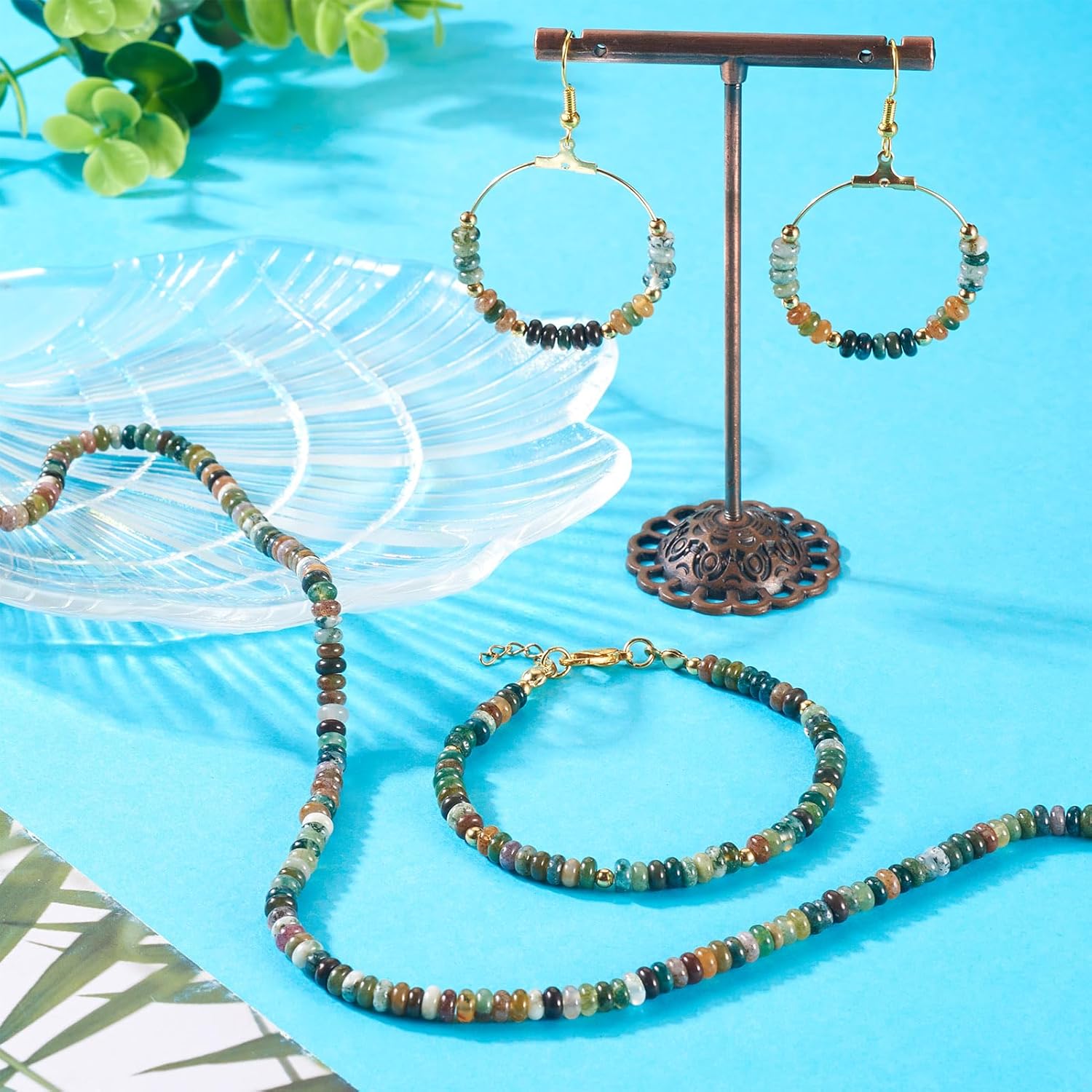 KISSITTY 158 Pcs Natural Agate Beads Strands 4.5x2.5mm Indian Beads Rondelle Bead Agate Healing Gemstone Semi Precious Loose Bead for Jewelry Making Crafts DIY Necklace Bracelets DIY Earring Pendants - Image 3