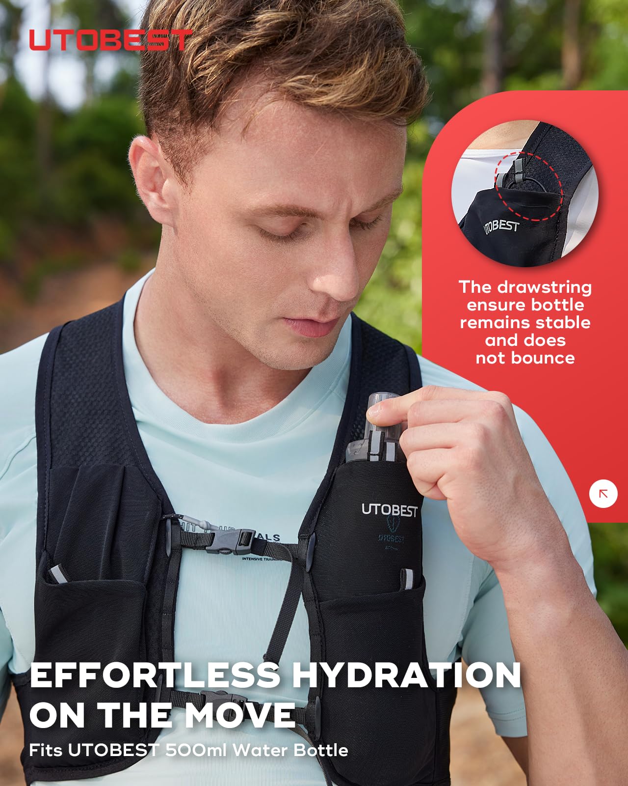 UTOBEST Gilet de course pour homme et femme, gilet d'hydratation minimaliste ultra léger, respirant, réfléchissant, pour randonnée, jogging