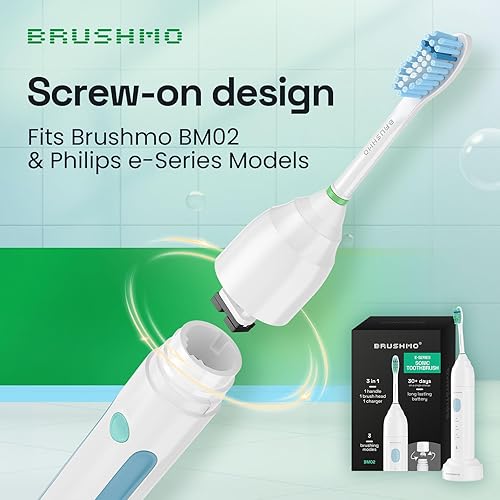 Miniatura 2 de Brushmo e-Series - Cabezales de repuesto sensibles para cepillos de dientes, compatibles con Philips Sonicare - Mangos de cepillo de dientes