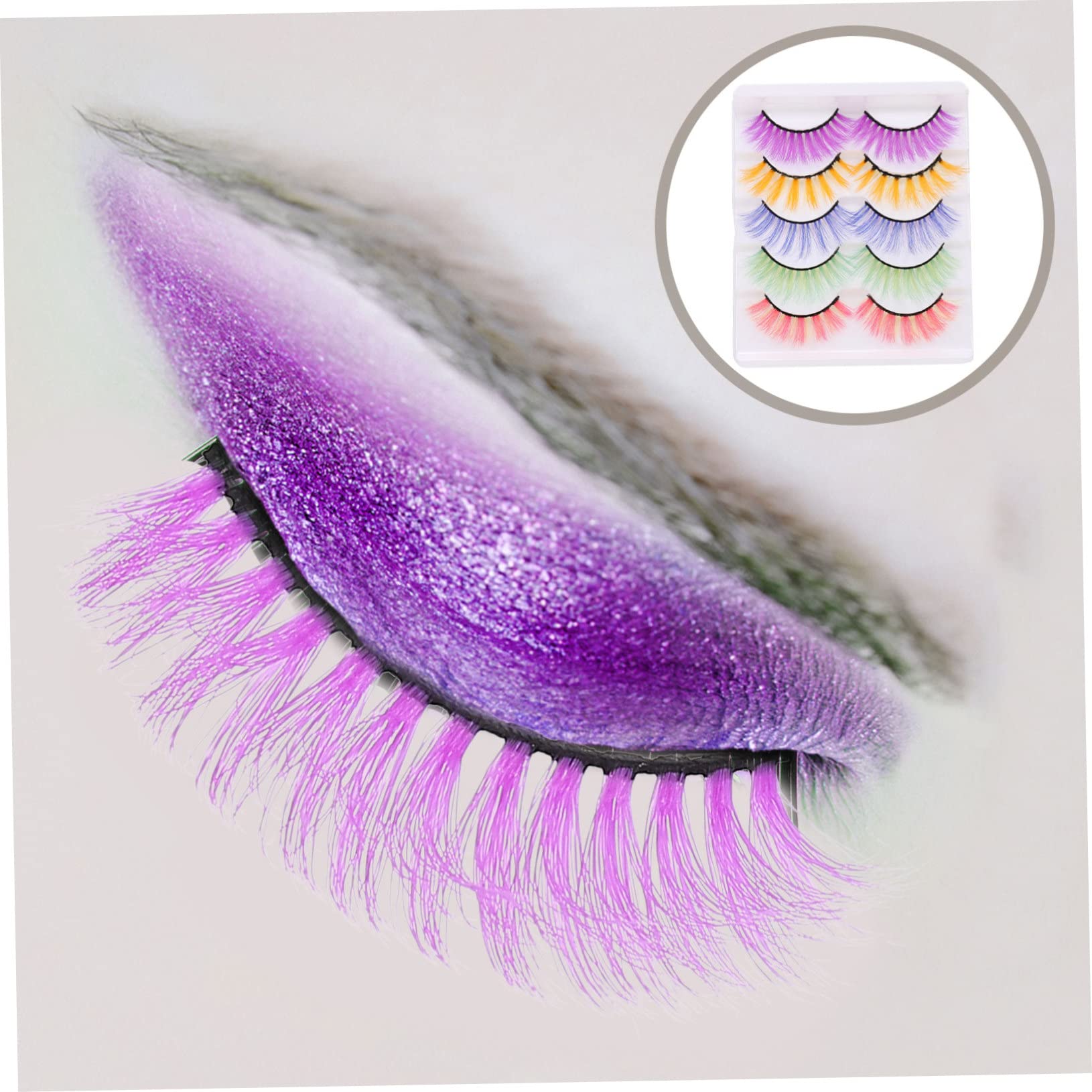 MAGICLULU 25 Paia ciglia finte colorate costumi ciglia artificiali festa 3d pestañas postizas naturales extension ciglia frustata falsa ciglia folte trucco capi di abbigliamento Mancare