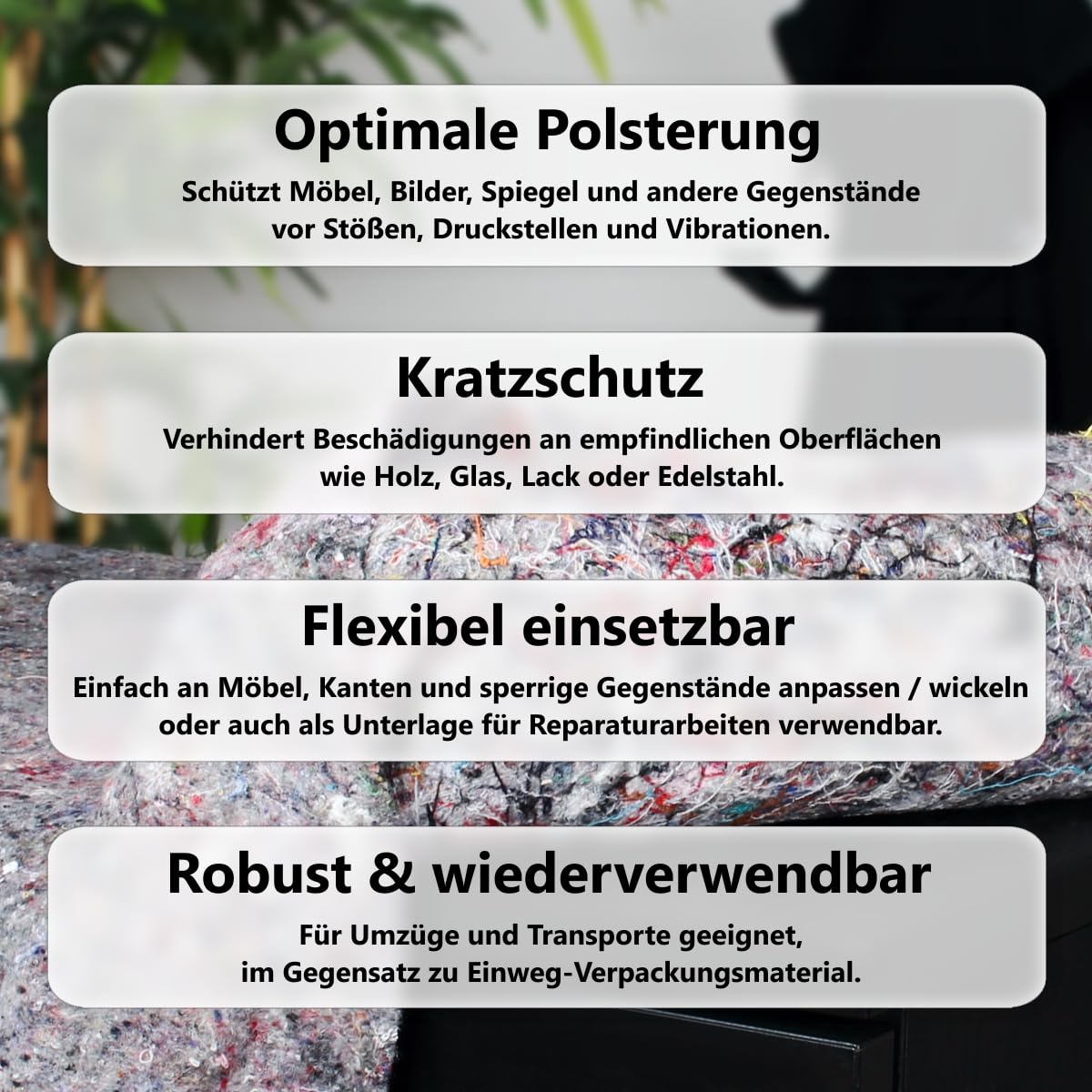 9x Umzugsdecken Möbeldecken universelle Decken Umzug Transport Packdecken Schutzdecken Allzweckdecken