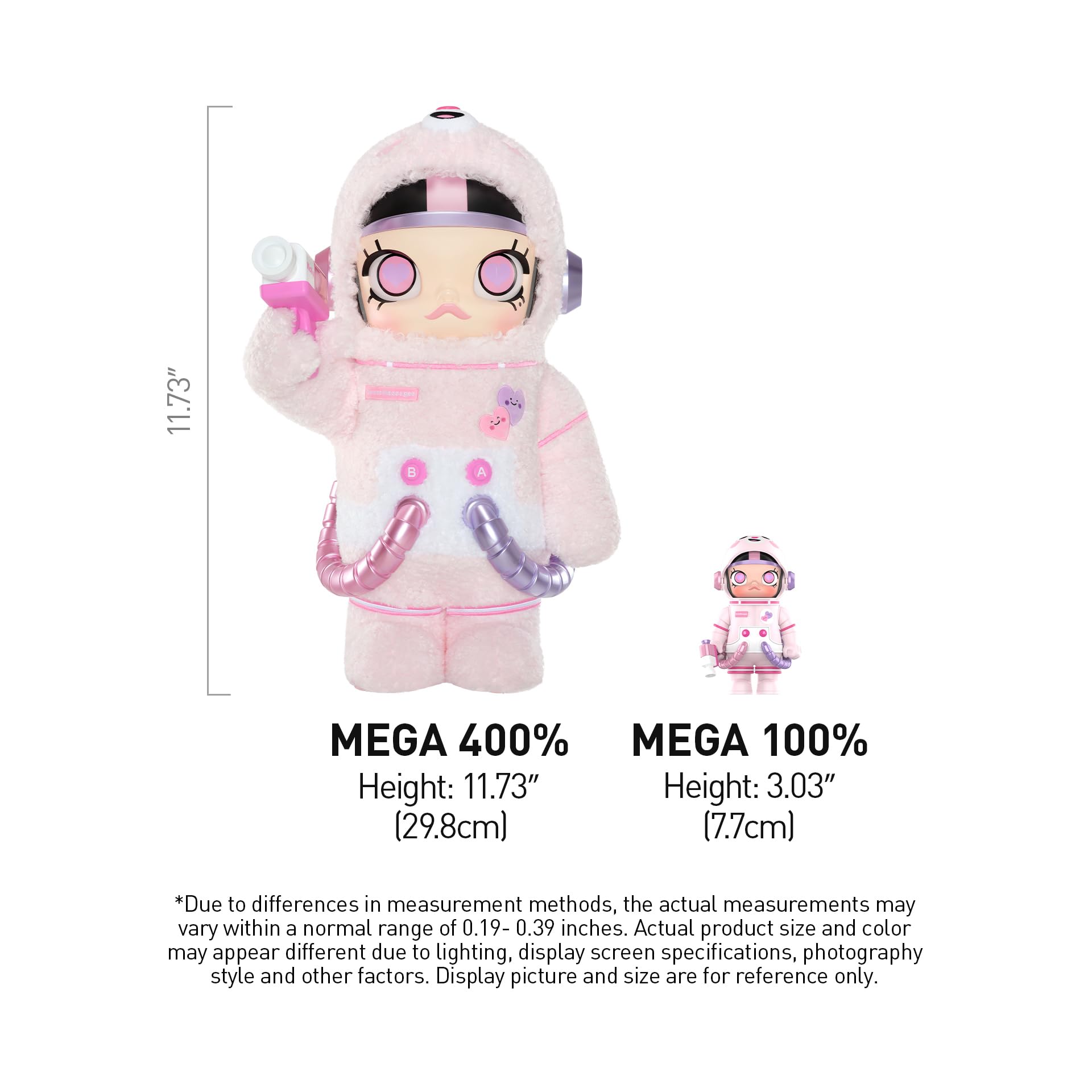 POP MART MEGA Space Molly 400%+100% Sweet Messages Bear Figurine