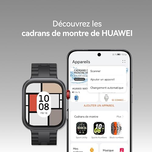HUAWEI WATCH FIT 4 Pro Smartwatch, Ultra Thin, 1.82" Sapphire Glass, Titanium Alloy Bezel, Health Management, ECG, Up to 10 Days Battery Life, For Android and iOS, Extended 6 Months Warranty, Black - 8