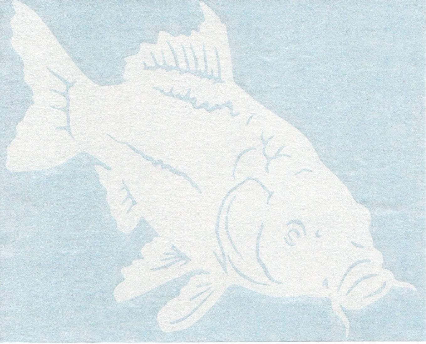 Carp Fish Fishing - Common Silver - Cars Trucks Moped Helmet Hard Hat Auto Automotive Craft Laptop Vinyl Decal Window Wall Sticker 01330