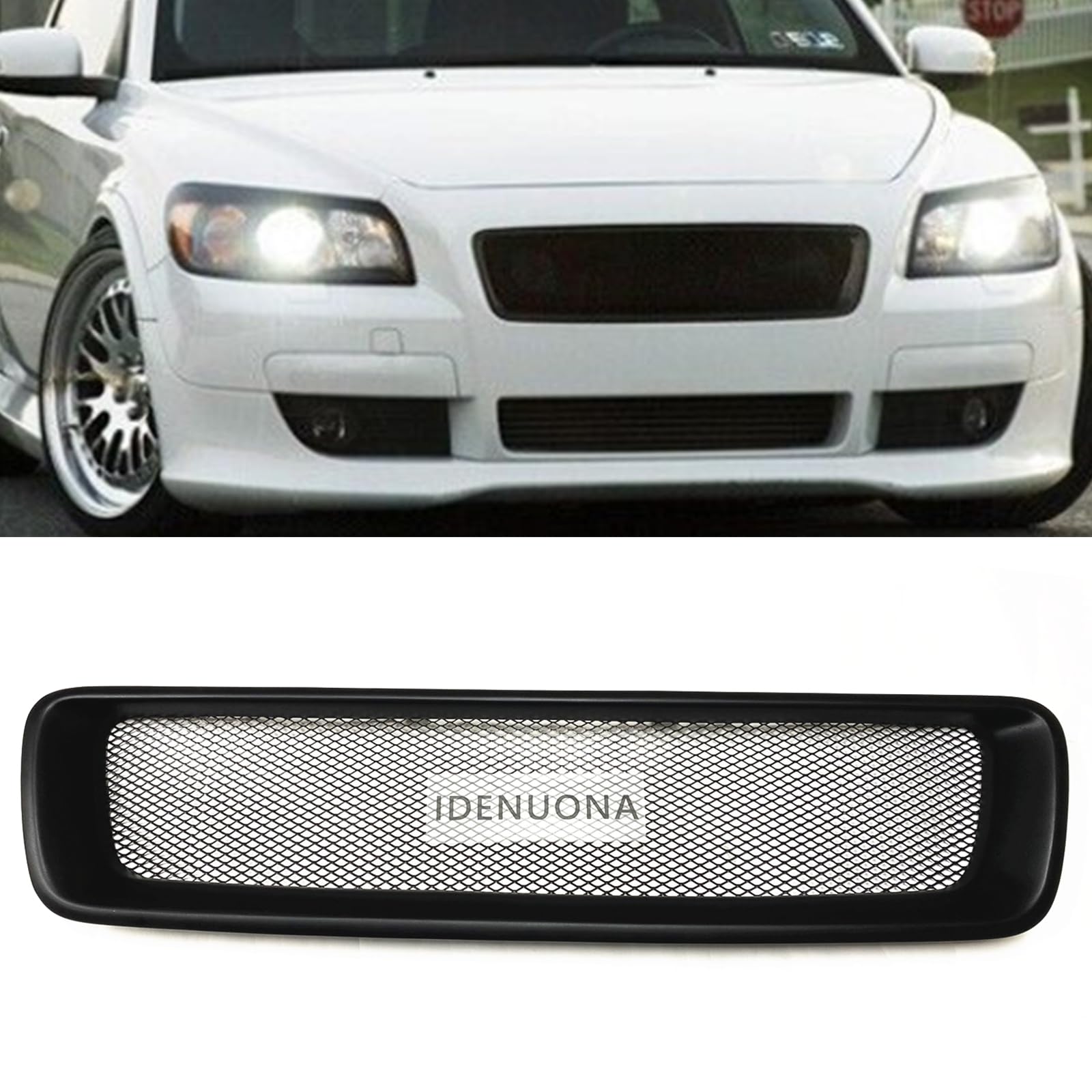 Grill siatkowy zderzaka przedniego do Volvo C30 2007-2009 włókno węglowe matowy czarny