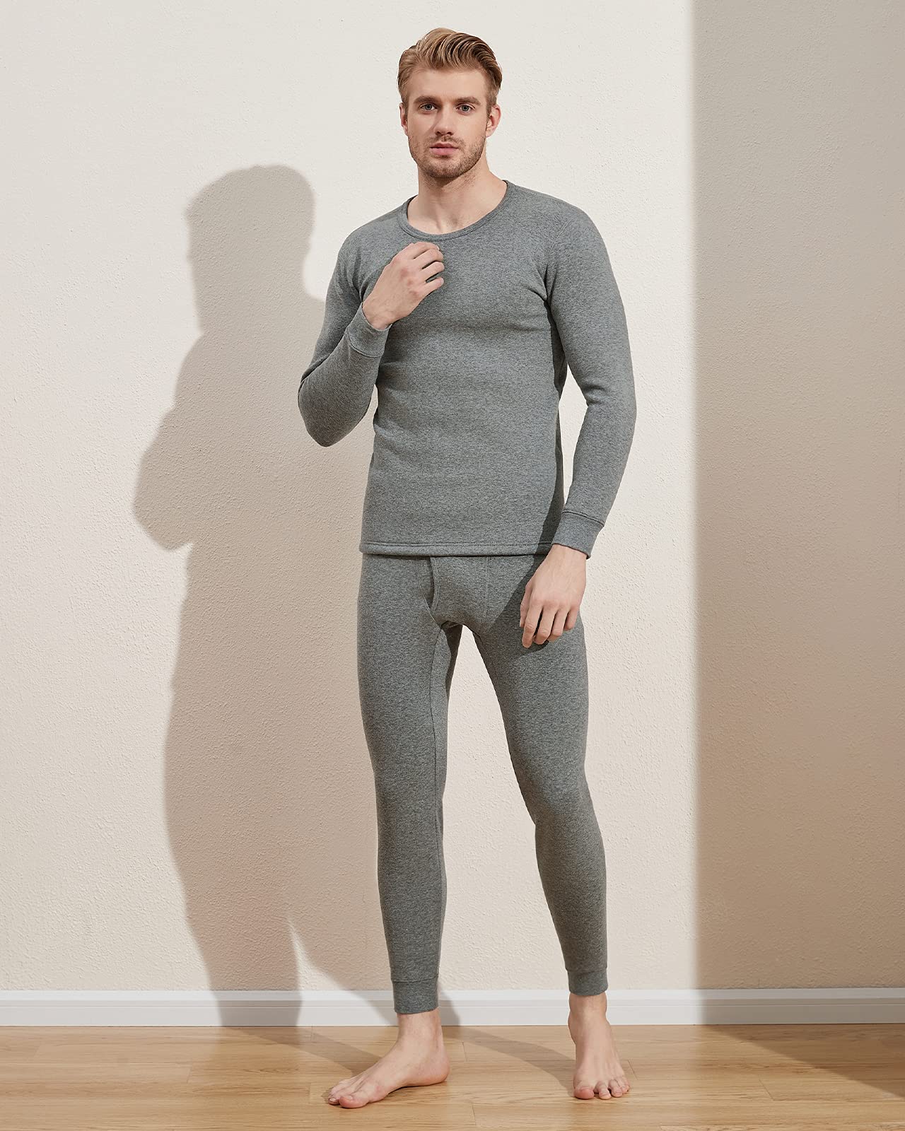 LAPASA Uomo Completo Termico Ultra-Pesante Set Maglia a Maniche Lunghe e Pantaloni Fleece Freddo Estremo M63