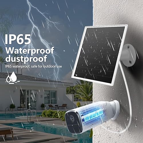 Miniatura 5 de Panel solar de 6 W para cámara de seguridad al aire libre con micro USB y puerto USB, cargador de panel solar para cámara de batería, compatible con