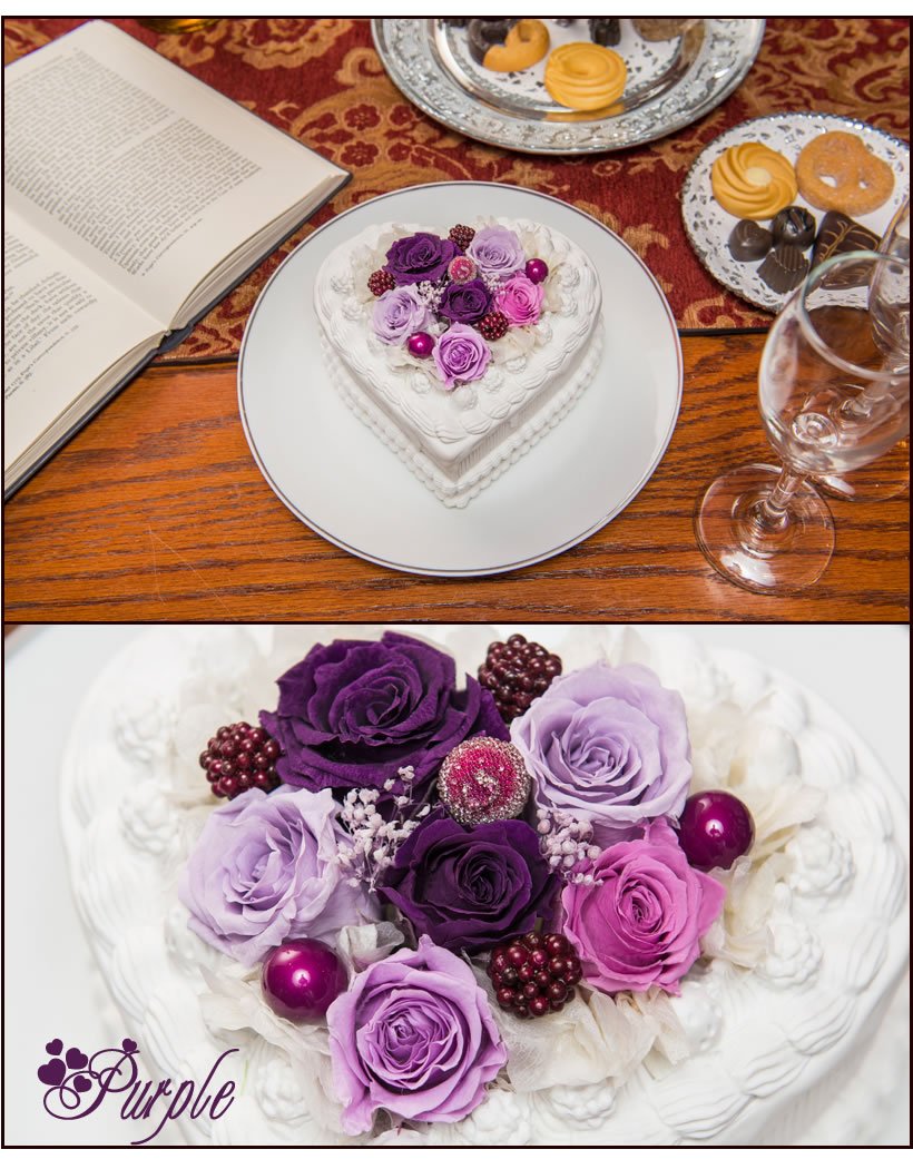 Amazon｜プリザーブドフラワーケーキ ハート型 (オレンジ