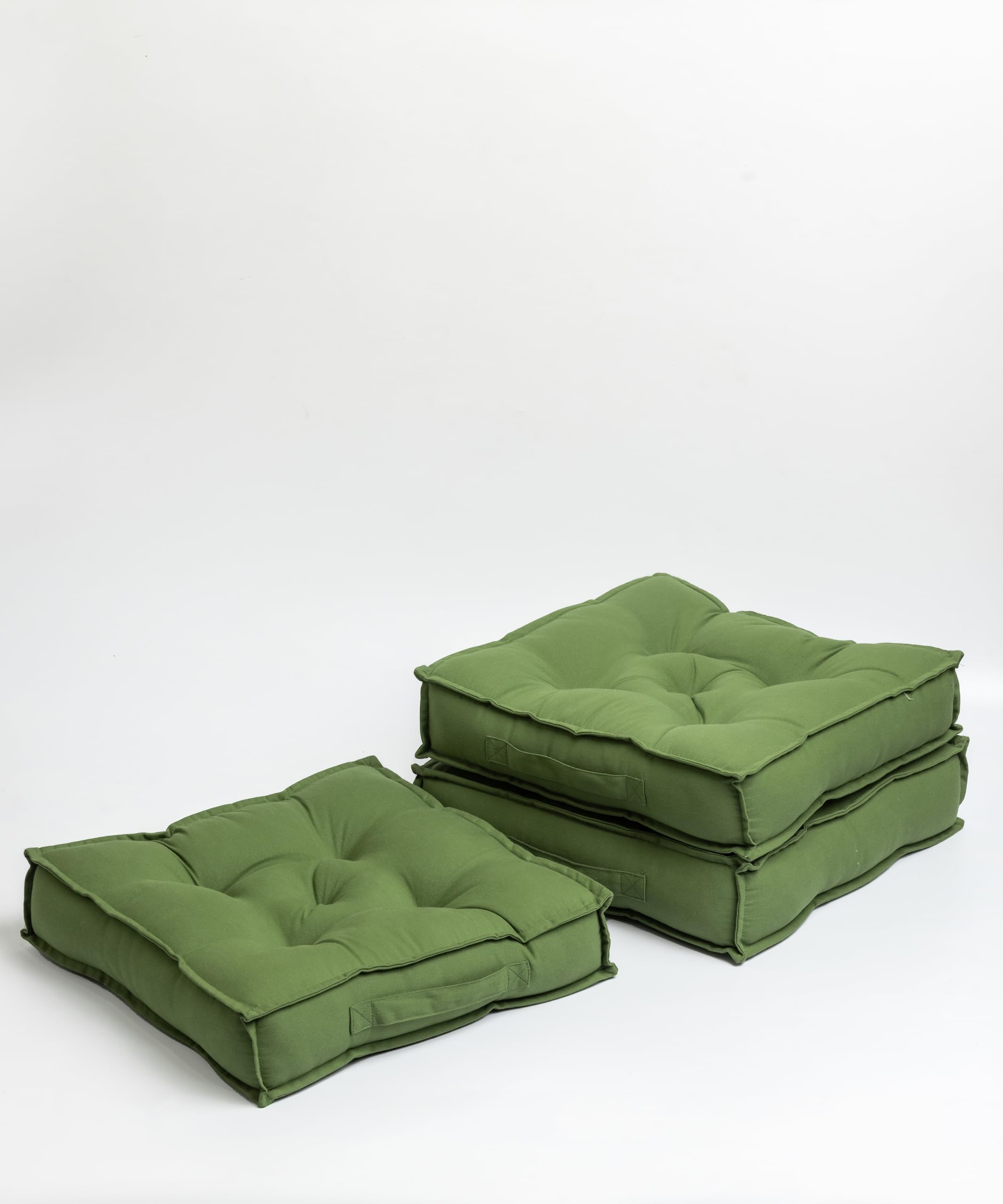 SKANDA FAB Zig ZAG Square Floor Cushions | Floor Cushion | Micro-Fiber Filling for Seating, Meditation, Yoga, Pooja, Guests, Living Room, Bedroom Solid Green 40 x 40 x 10 cm (Pack of 3) (B0CRSK8FDR) Amazon Price History, Amazon Price Tracker
