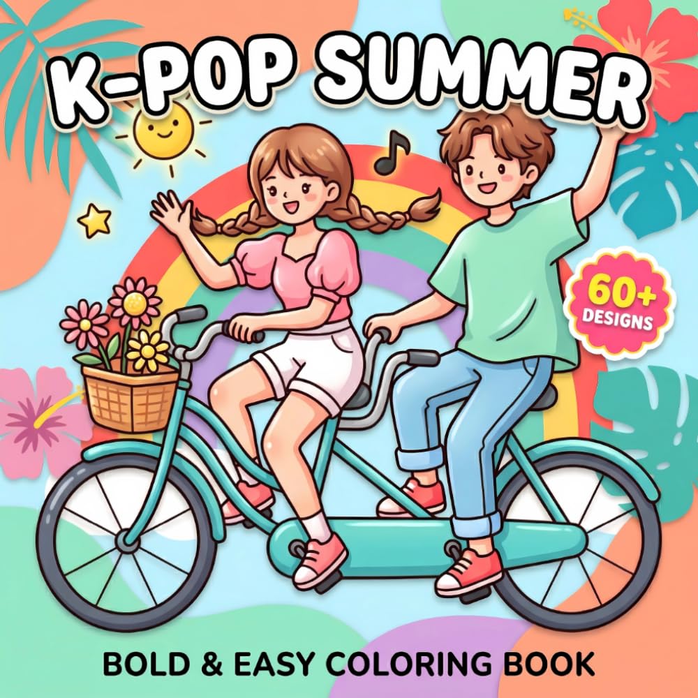K-Pop Summer Coloring Book: A Thoughtful Gift For Young Artists Who Enjoy Trendy Themes, Sweet Details, Relaxation, And Fun Creative Escape