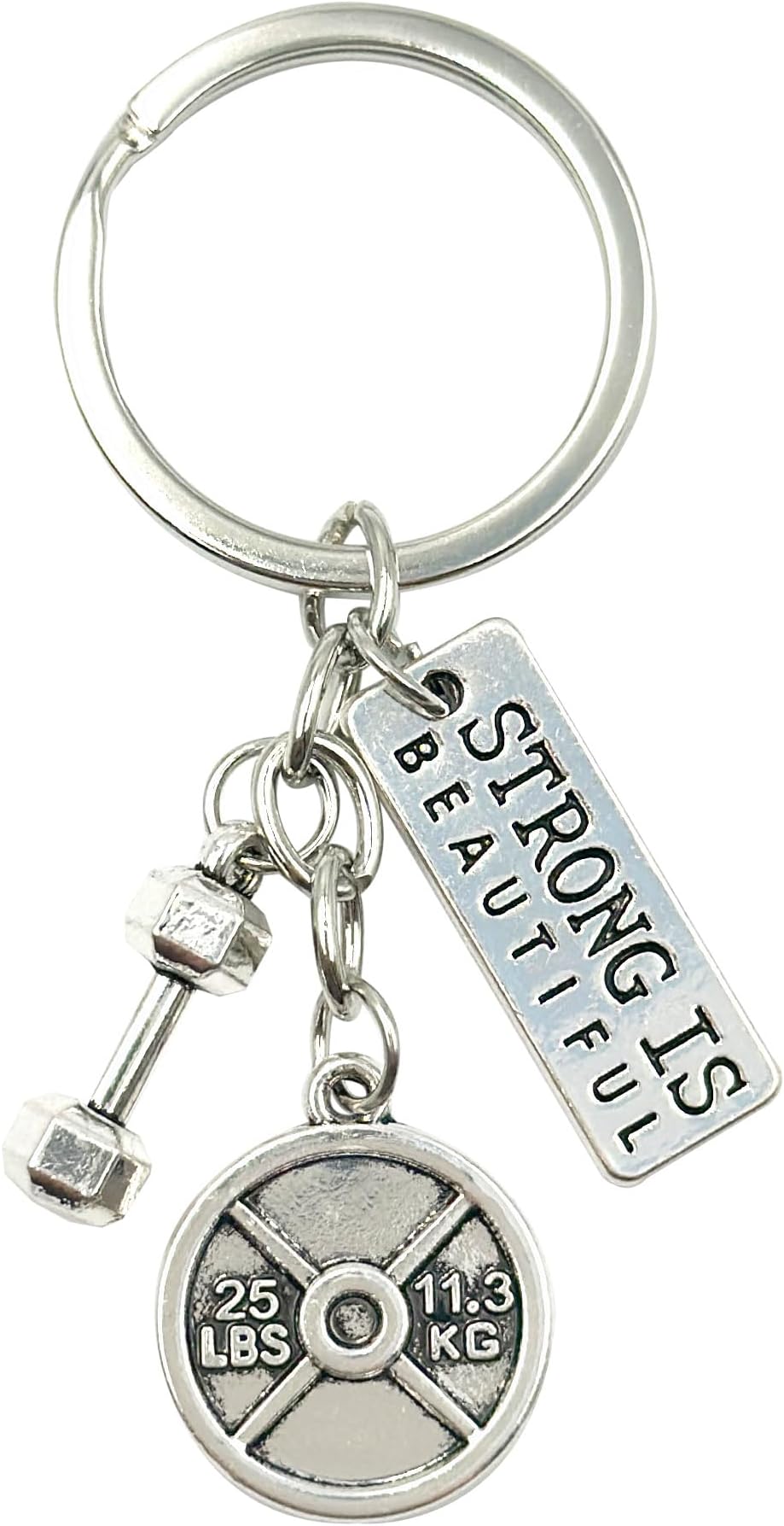 Motivational Fitness Keychain with Strong is Beautiful Inspirational Quote | Great for Fitness Lovers and Gifts