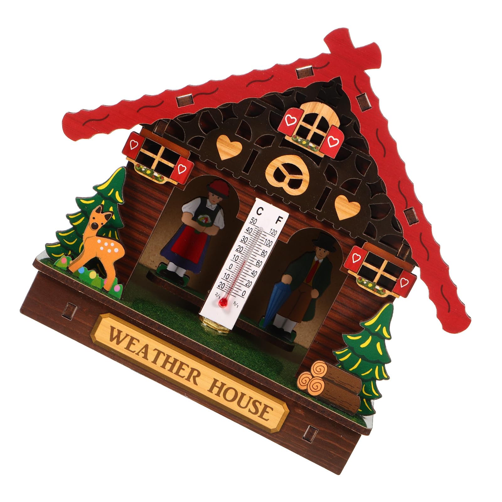 Barometer Thermometer Hygrometer Holz Wandwetterstation für Innen und Außen mit Präziser Temperatur und Feuchtigkeitsanzeige zur Wandmontage im Haushalt