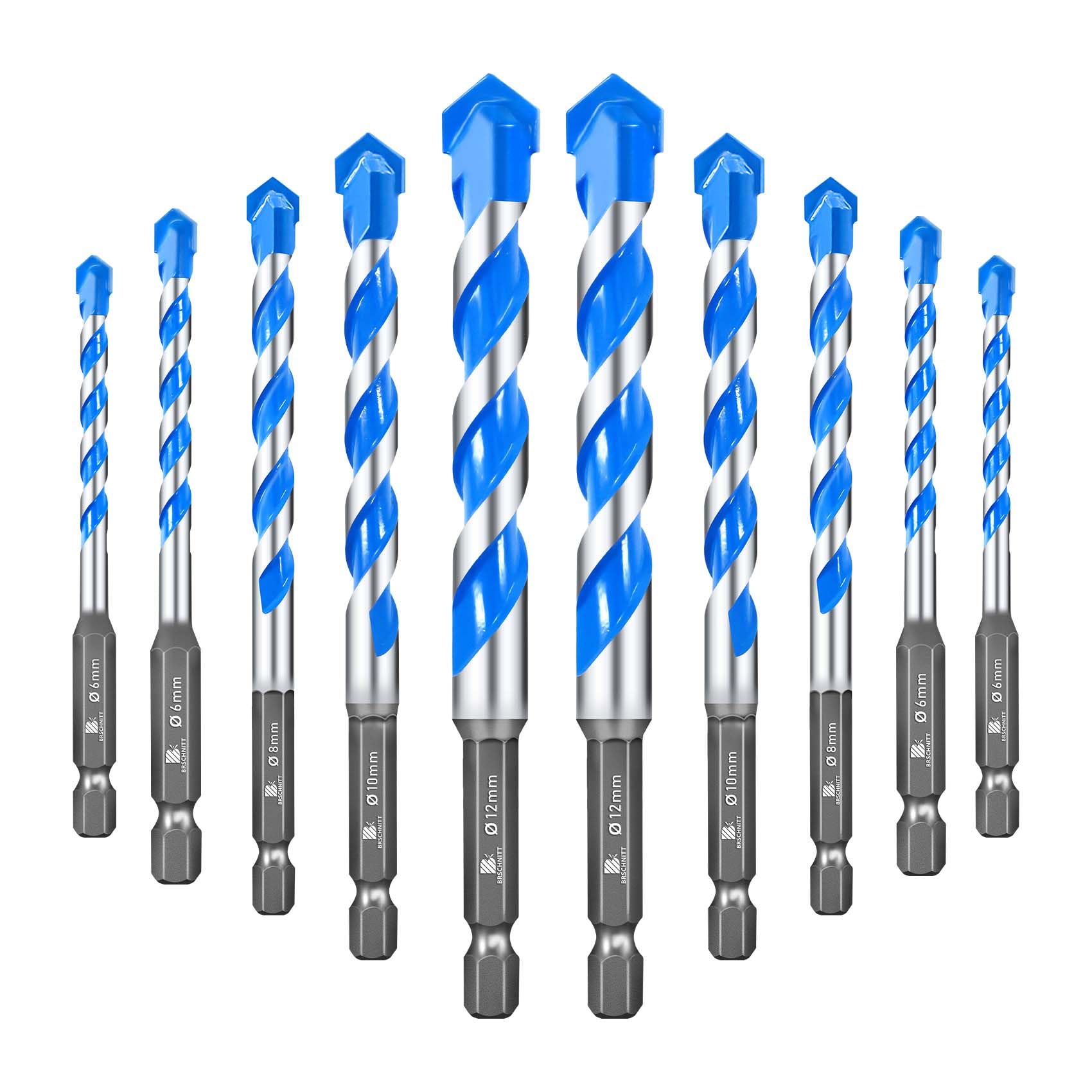 Masonry Drill Bit Set - 10 Sizes for Concrete & More -13 Masonry Drill Bit Set - 10 Sizes for Concrete & More -13