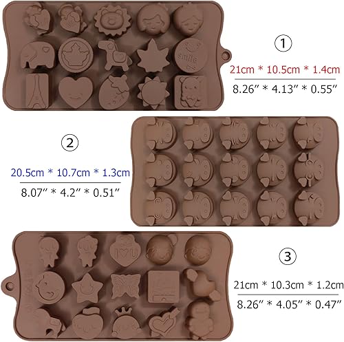Miniatura 2 de 6 moldes de silicona para chocolate, formas de animales de CNYMANY de material de amor, molde de gelatina, antiadherente, moldes de cocina, bandejas