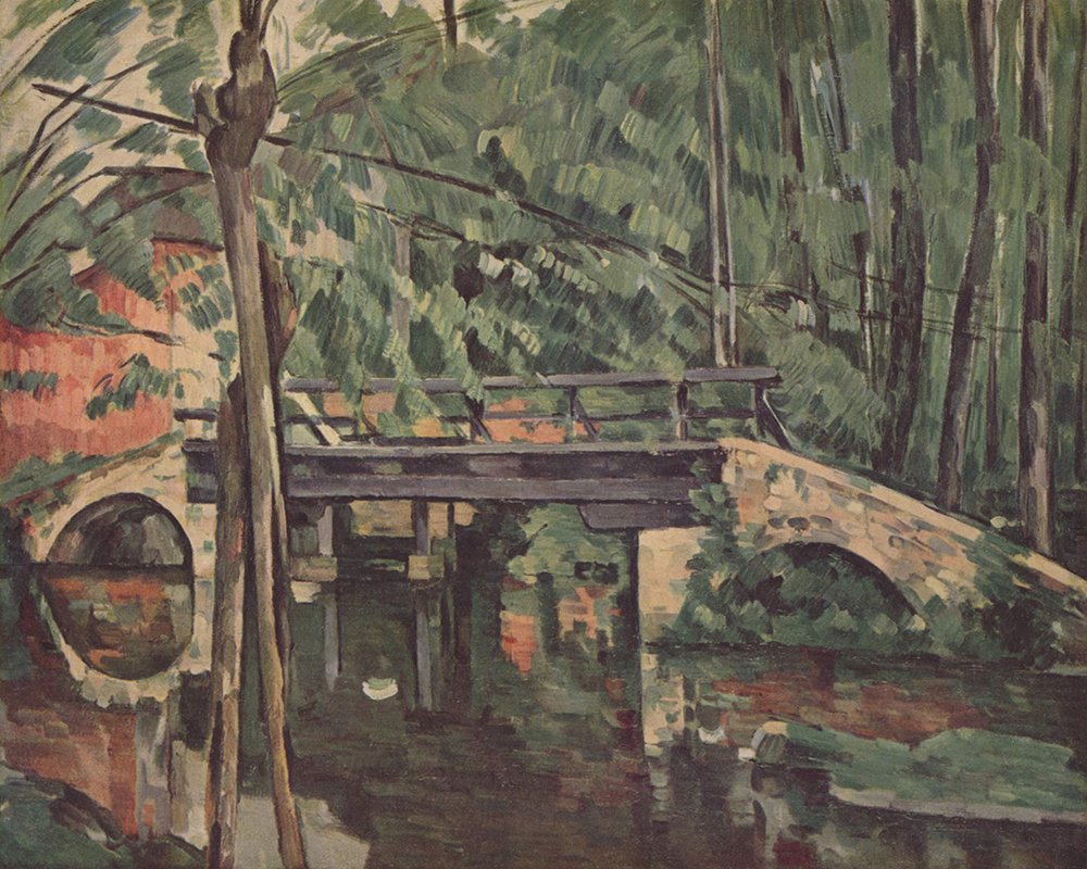Lámina Cézanne El puente en tamaño mediano para salones elegantes