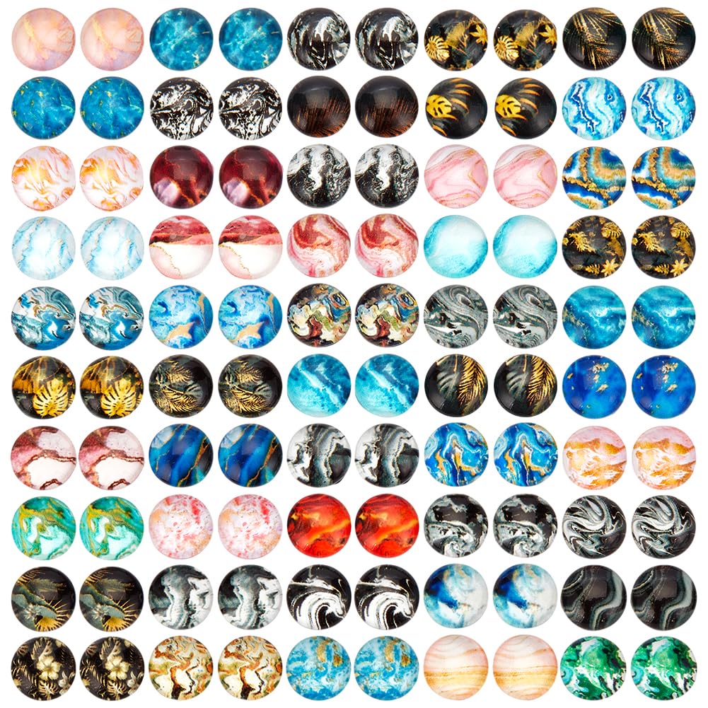 Cabochons en verre marbre 10mm pour dôme photo pendentif camée et création bijoux DIY