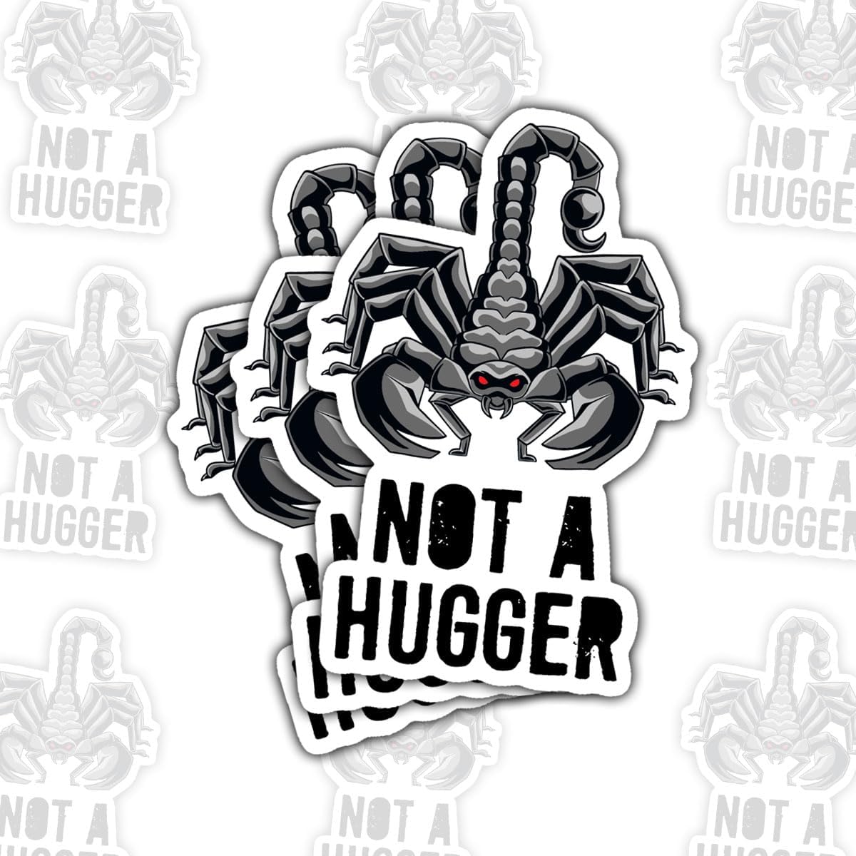 3 Pcs Not a Hugger Scorpion Stickers, Funny Dangerous Animal Vinyl Decals for Laptop, Notebook, Journal, Hydro Flask, Water Bottle, Car Bumper, Gift for Teens, Students, Scorpio Lovers 3 Inches