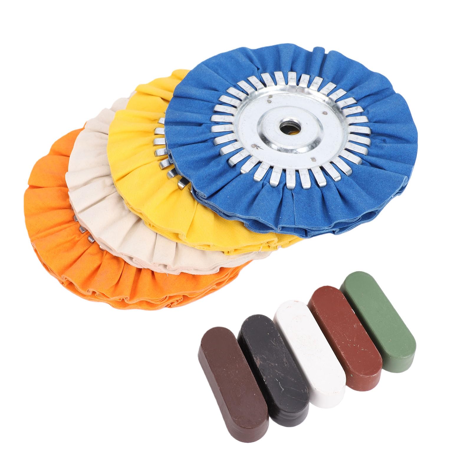 Airway-Polierscheiben, 20,3 cm, professionelles Aluminium-Metall-Polierset für Winkelschleifer, Auto-Hochglanz-Finish, 4 Polierscheiben, 5 Verbindungen