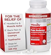TIME-Cap Labs 1000 Tablets Regular Strength Acetaminophen 325mg - Pain Reliever & Fever Reducer for Adults, Helps with Headaches, Backaches, Muscle Pain, Toothaches, Arthritis & Menstrual Cramps
