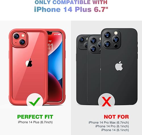 Miniatura 513 de Diaclara - Funda diseñada para iPhone 14 Pro Max, resistente, de cuerpo completo, con protector de pantalla sensible al tacto y antiarañazos + Blanco