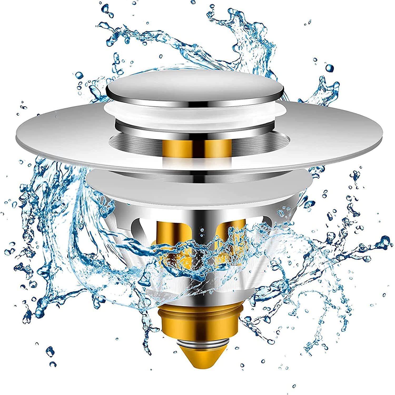 Luteti Universal Bathroom Sink Stopper, for 1.06-1.5 inch US Standard Basin Pop Up Sink Drain Strainer, Bathtub Converter Sink Drain Strainer Plug No Overflow with Basket Hair Catcher (B0B3SY4KR7) Amazon Price History, Amazon Price Tracker