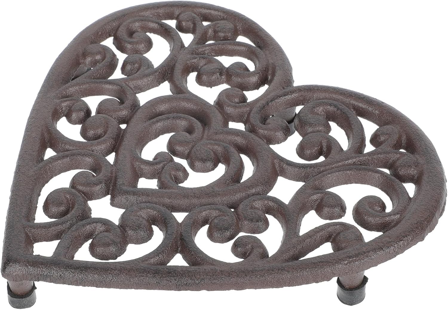 Heart-Shaped Hollow Iron Trivet Heat Insulated Pot Holder Anti-scalding Pad for Dining Table Kitchen Use, 1pcs