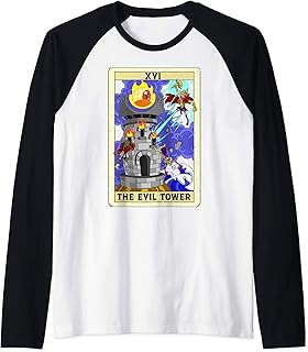 Carta del Tarot XV La torre del Mal Thor dibujos animados Camiseta Manga Raglan